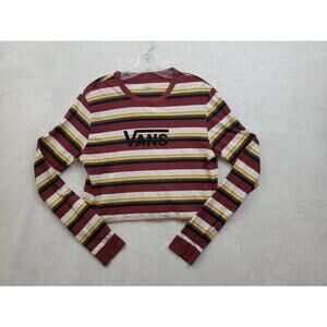 Vans Cropped T-Shirt Womens X-Large Multicolor Striped Long Sleeve Casual